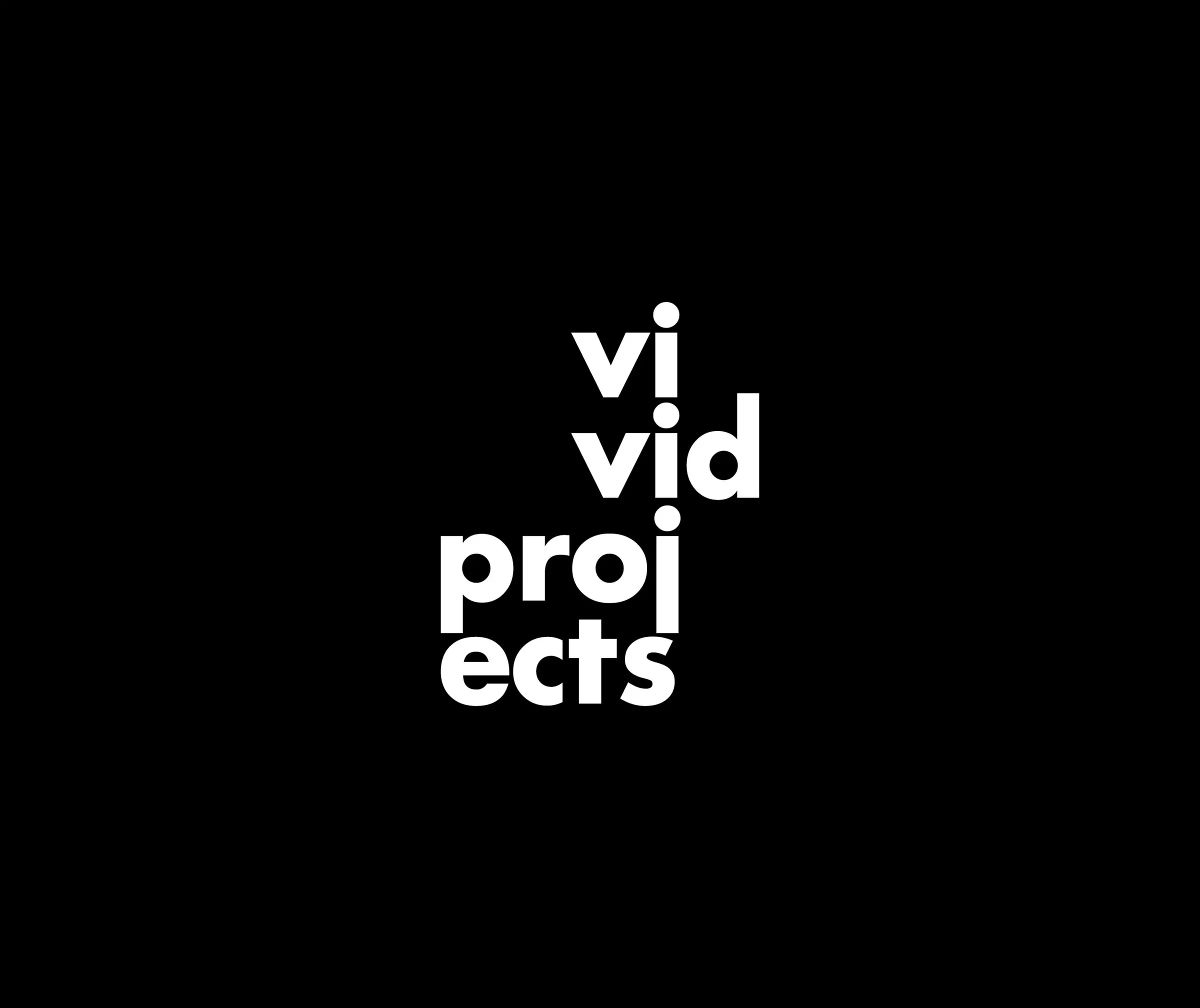 An image of the Vivid Projects logo, which stacks 'vi' 'vid 'proj' and 'ects' on top of one another.